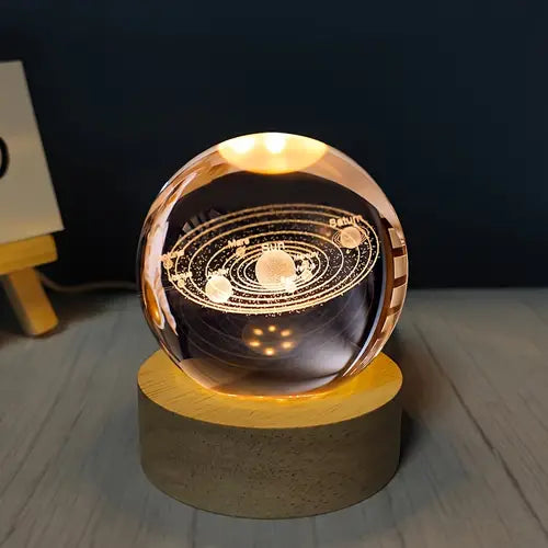 3D Crystal Moon Lamp Astronut Galaxy ( Random design)