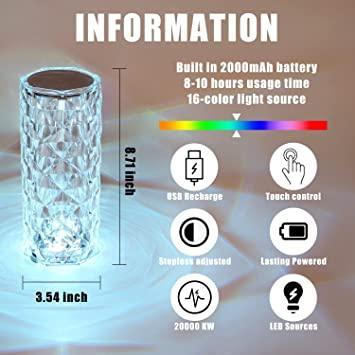 Led Diamond Crystal Lamp